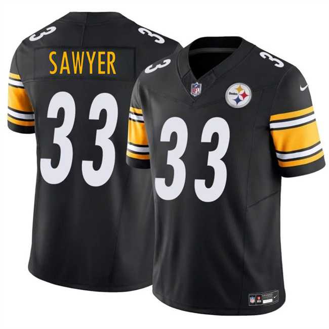 Men & Women & Youth Pittsburgh Steelers #33 Jack Sawyer Black 2025 Draft F.U.S.E. Vapor Limited Stitched Jersey